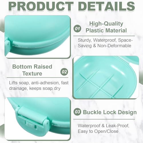uxcell 2 Pcs Travel Soap Case, Portable Travel Soap Box Waterproof Holder Case, Airtight Dish Container with Lid for Shower Bathroom Outdoor Home Gym Hiking (Round, Blue) - color: Blue