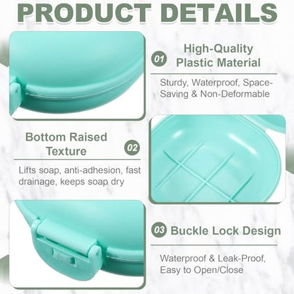 uxcell 2 Pcs Travel Soap Case, Portable Travel Soap Box Waterproof Holder Case, Airtight Dish Container with Lid for Shower Bathroom Outdoor Home Gym Hiking (Round, Blue) - color: Blue