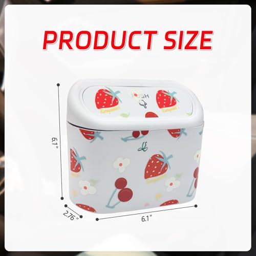 Mini Car Trash Bin with Lid – Automotive Garbage Can with 5 Trash Bags, Waterproof & Leakproof Vehicle Interior Waste Box for Car, Office, Home (White) - color: White