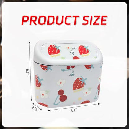 Mini Car Trash Bin with Lid – Automotive Garbage Can with 5 Trash Bags, Waterproof & Leakproof Vehicle Interior Waste Box for Car, Office, Home (White) - color: White