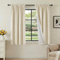 H.VERSAILTEX Linen Look 100% Blackout Curtains for Bedroom Full Light Blocking Rod Pocket Linen Textured Thick Window Curtain Drapes with White Backing 2 Panels, 42" W x 45" L, Bleached Sand - color: Bleached Sand, size: 42"W x 45"L (Pack of 2)