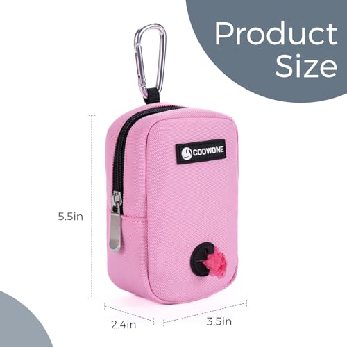 Dog Treat Pouch with Clip, Treat Pouches for Pet Training, Small Dog Treat Container Treat Bag for Leash, Waterproof Dog Treat Bag, Hands-free Training Pouch - color: Pink