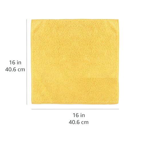 Amazon Basics Microfiber Car Drying Towels, Highly Absorbent, Lint Free, Scratch Free, Buffing and Polishing, Auto Detailing, No Streaks, Soft, Quick Drying, 16" x 16", Yellow, 3-Pack - size: 3 Pack