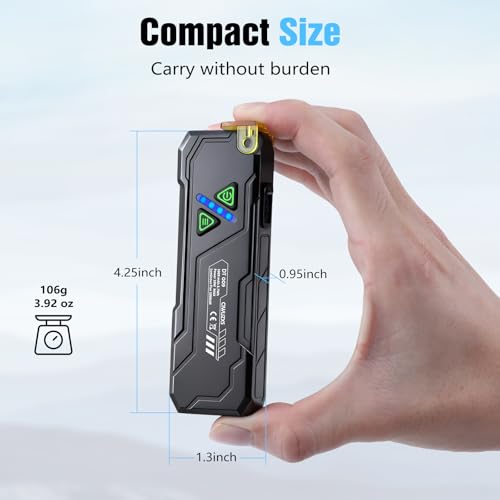 EDC Rechargeable Flat Flashlight 1000 Lumens White LED/UV/RGB Ambient Signaling Flashlights, Magnetic Clip on Pocket Light for Outdoors, Emergency, Working (1, Black, Compact) - color: Black