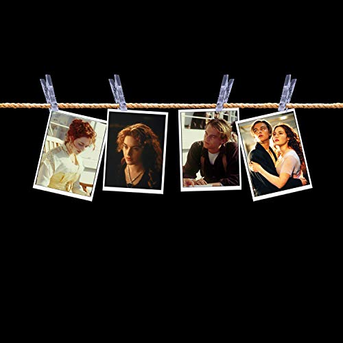 Jdesun 50 Pieces Photo Clips,Mini Plastic Picture Paper Clip Clothespins Peg for Office,Home,Arts - color: Clear White
