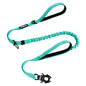 PetBonus Heavy Duty Tactical Dog Leash, 5 FT Bungee Shock Absorption Leash with 2 Padded Handles, Quick Release Metal Clip, Car Seatbelt, No Pull Training Lead for Large Medium Dogs（Turquoise） - color: Turquoise