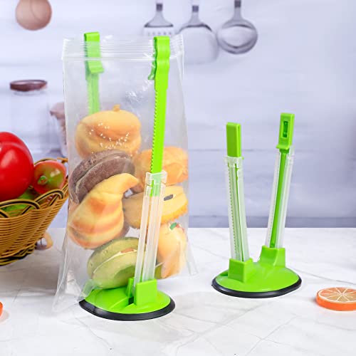 2 Pcs Baggy Rack, Freezer Bag Holder Stand, Adjustable Food Storage Holders, Plastic Food Prep Bag/Zip Lock Bag Holder Stand, for Meal Prep Bag, Kitchen Gadget - color: 2