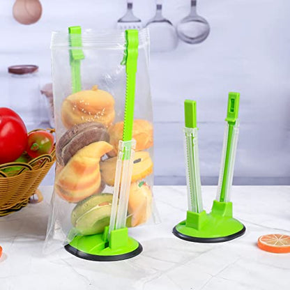 2 Pcs Baggy Rack, Freezer Bag Holder Stand, Adjustable Food Storage Holders, Plastic Food Prep Bag/Zip Lock Bag Holder Stand, for Meal Prep Bag, Kitchen Gadget - color: 2