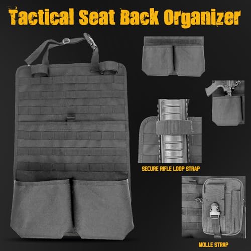 Tactical Car Seat Back Organizer | MOLLE Vehicle Seat Panel for Hunting Gear Storage, 1 Pack
