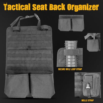 Tactical Car Seat Back Organizer | MOLLE Vehicle Seat Panel for Hunting Gear Storage, 1 Pack