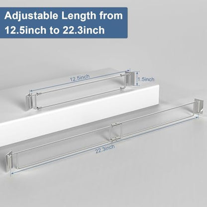 RV Adjustable Refrigerator Tension Rods Bars 12.5-22.3" | Essential RV Camper Fridge & Cabinet Accessories, Travel Trailer Tension Rods, Stainless Steel (4 Pack) - style: 4 Pack
