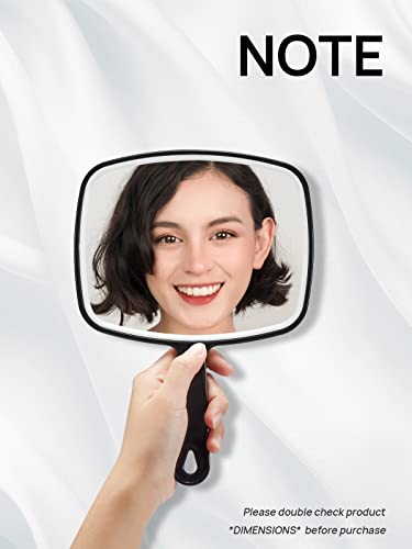 OMIRO Hand Mirror, Black Handheld Mirror with Handle, 6.6" W x 9.2" L, Pack of 3 - size: 9.6"L x 6.3"W - Pack of 3