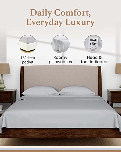 Good Sleep Bedding Luxurious 600 TC Light Gray RV King Sheets, 72 x 80, 100% Egyptian Cotton, 4 Piece Set, Ultra Soft Camping Sheets with 16" Deep Pockets - color: Light Gray, size: RV King (72 x 80)