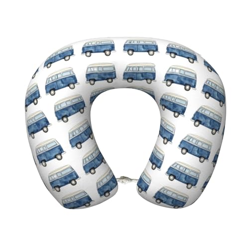 Blue Car Travel Pillow Comfortable Soft Memory Foam Neck Pillow for Travel Airplane Driving Office - color: Color-19