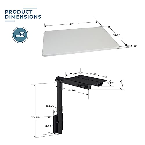 Manufacturers' Select ITC RV Side Table with MOD Table Leg System (Light Grey Table Top w/Black Table Leg) - color: Light Grey Table Top W/ Black Table Leg
