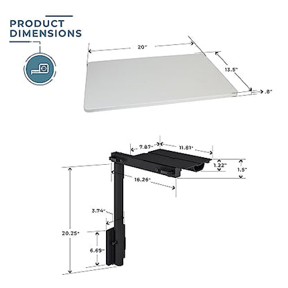 Manufacturers' Select ITC RV Side Table with MOD Table Leg System (Light Grey Table Top w/Black Table Leg) - color: Light Grey Table Top W/ Black Table Leg