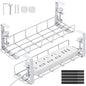 Under Desk Cable Management Tray, 31.5'' No Drill Heavy Duty Steel Cable Tray Organizers, Wire Management Tray Cable Rack with Clamp Mount, Adjustable Metal Under Desk Tray (White, 2 Pack) - color: White, size: 2 Pack