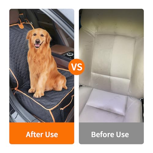 2 Packs Front Seat Car Cover, Waterproof Dog Car Seat Cover, Non-slip & Scratch-Proof, Pet Car Seat Protector with Side Flaps and Storage Pocket, Car Seat Cover for Most Cars, Trucks and SUVs - size: Pack of 2