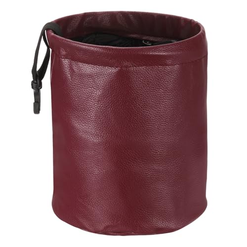 HARFINGTON Car Trash Can 0.9 Gallon Foldable Leak-Proof Garbage Organizer Portable Hanging Waterproof Truck Trash Bins for Van Automotive Vehicle Front Seat, Red - color: Red
