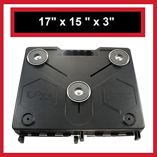 The OmniShelf Portable Workstation, Magnetic Toolbox, Laptop Stand w/ 50 lb Capacity, Hands Free Workstation, Attach to HVAC, Trucks, Walls, Poles etc. (Model # OSO1 - Magnets) - size: 1 Count