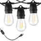 BRIMAX 24.6Ft USB Powered String Lights,10 LED Bulbs Waterproof & Shatterproof Outdoor Camping String Light Dimmable Brightness with Swith for Tents,Patio,Backyard and Holidays,2700K Warm White - style: USB 24FT 10 lights