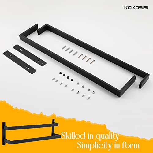KOKOSIRI Towel Bars Black Bath Towel Holders 24-Inch Bathroom 2-Tiers Ladder Towel Rails Wall Mounted Towels Shelves Rack Stainless Steel, B5008BK-L24 - color: Matte Black, size: 24-Inch