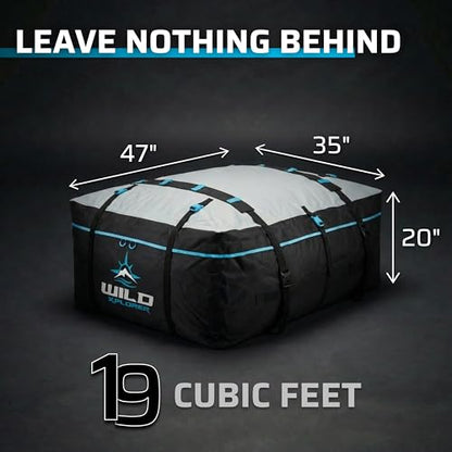 Rooftop Cargo Carrier - 19 Cubic Feet (XL), Waterproof Soft Shell Car Roof Cargo Carrier, Heavy Duty Car Top Luggage Cargo Bag with Patented Door Hooks and Non-Slip Mat - size: 19 Cubic Feet