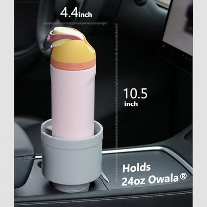 Seven Sparta Car Cup Holder Expander with Offset Adjustable Base, Compatible with Hydro Flasks 32/40 Ounce, Compatible with Yeti Ramblers 20/26/30 Ounce, Other Bottles in 3.4"-3.8" (Gray) - color: Gray, size: Medium*1