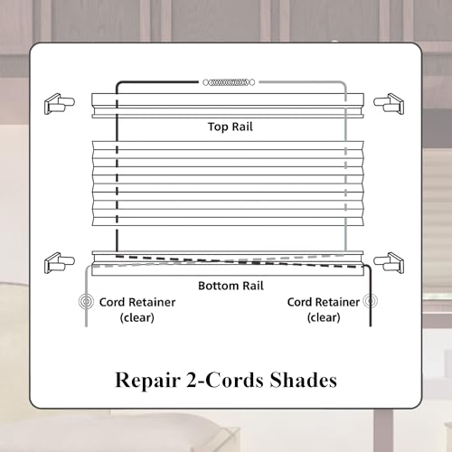 RV Blinds Repair Kit, RV Pleated Shade Repair Kit for Camper Windows, Travel Trailers, Camper Blinds, Day/Night Blinds, Pull Down Shades for Motorhome, Cappuccino