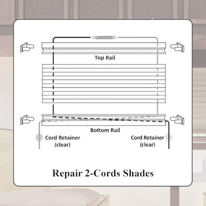 RV Blinds Repair Kit, RV Pleated Shade Repair Kit for Camper Windows, Travel Trailers, Camper Blinds, Day/Night Blinds, Pull Down Shades for Motorhome, Cappuccino