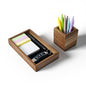 Wooden Pencil Holder with Desk Drawer Organizer Tray, Silicone Anti-Slip Pen Holder Set Aesthetic Desk Accessories for Office Home Supplies