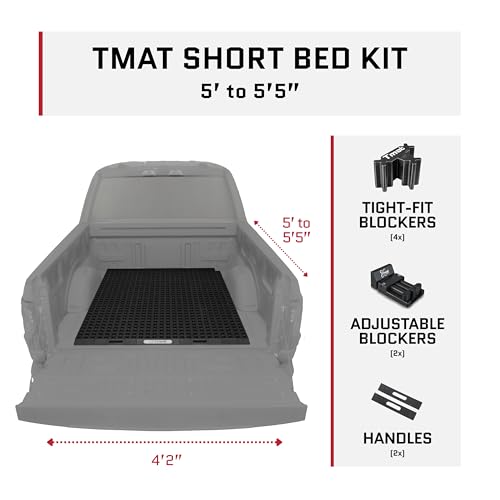 Tmat Truck Bed Mat & Cargo Management System (Short Bed 5' to 5'5") - color: Black, size: 5' to 5'5" Full-size Trucks