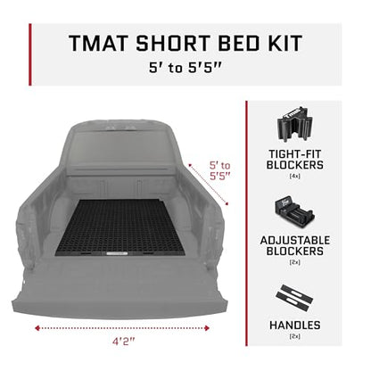 Tmat Truck Bed Mat & Cargo Management System (Short Bed 5' to 5'5") - color: Black, size: 5' to 5'5" Full-size Trucks