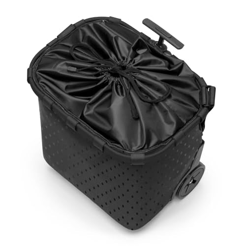 reisenthel carrycruiser glossy dots black - Portable shopping trolley with sturdy aluminum frame, shoulder strap and removable mesh inner bag -water-repellent - color: Glossy Dots Black
