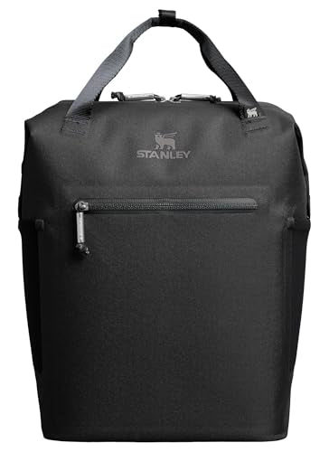 Stanley All Day Madeleine Backpack Soft Cooler 20 Can Cooler with Handle and Shoulder Straps Insulated Travel Bag with Zipper BPA-Free - color: Black, style: Mini