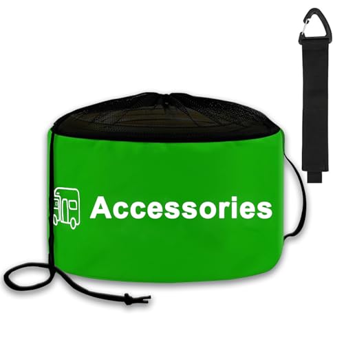 1-Pack Green RV Hose Storage Bag with Drawstring Mesh Top, RV Utility Bag, Waterproof RV Sewer Hose Storage for Black/Fresh Water Hoses, Electrical Cords, Camper Tools Accessorie - color: Green