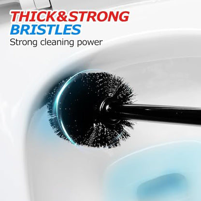 FORASTO 4Pack 2 in 1 Toilet Brush and Plunger Set, Extended Handle Plunger,Toilet Bowl Brush Plunger Set,Bathroom Cleaning Tools,Toilet Brush Plunger Combo,Cleaning Supplies, Cleaning Brush - color: Black, size: 4PACK