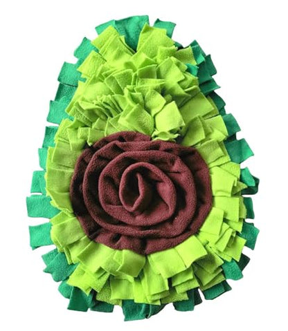 Ferret Cats Snuffle Mat Fleece Foraging Mats Interactive Feeding Toy Small Animal Rabbit Guinea Pig Rat Hamster Anti Slip Treat Dispenser Slow Feeder (Avocado) - color: Avocado