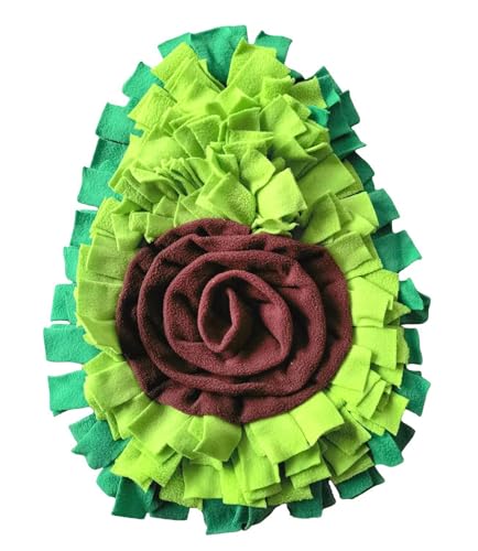 Ferret Cats Snuffle Mat Fleece Foraging Mats Interactive Feeding Toy Small Animal Rabbit Guinea Pig Rat Hamster Anti Slip Treat Dispenser Slow Feeder (Avocado) - color: Avocado