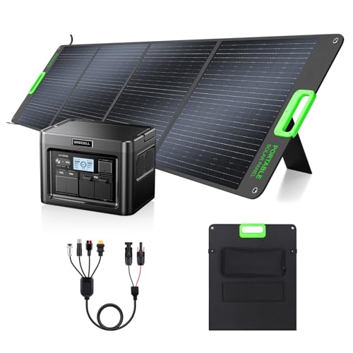 GRECELL 1200W Portable Power Statio with 200W Portable Solar Panel 23.5% High Efficiency Solar Panel, 672Wh LiFePO4 Battery Solar Generator with 9 Output Ports for Outdoor Camping, RV, Travel - color: Dark Gray