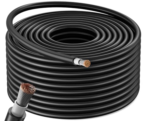Bateria Power Solar Panel Cable 100FT Solar Extension Cable, 10AWG (6mm²) Tinned Copper Wire for Outdoor Automotive RV Boat Marine Solar Panel- Black (10AWG 100FT) - color: Black, size: 100Ft 10AWG