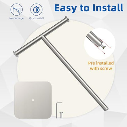 RUACQ Hand Towel Stand, 16" T-Shape Hand Towel Holder Stand for Bathroom, Kitchen and Countertop Towel Holder 304 Stainless Steel Hand Towel Rack with Weighted Base (Brushed Nickel) - color: Brushed Nickel, size: Tall - 16''
