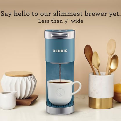 Keurig K-Mini Plus Single Serve K-Cup Pod Coffee Maker, with 6 to 12oz Brew Size, Stores up to 9 K-Cup Pods, Travel Mug Friendly, Evening Teal - color: Evening Teal