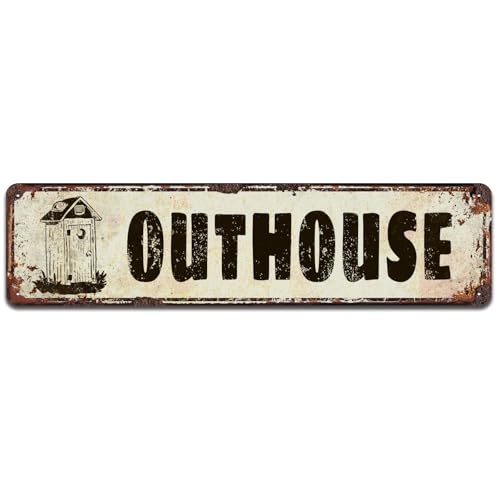 Outhouse Metal Street Sign Home Door Decortion Retrovintage Toilet Tin Signs 4x16 Inch - color: V-144