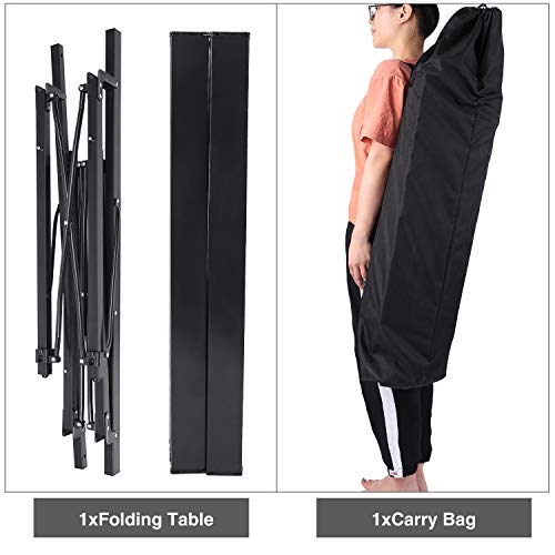 REDCAMP Roll Up Camping Tables that Fold Up, Lightweight Portable Compact Metal Camp Table for Grill Outdoor Picnic, Black Long - size: 42"Lx27.5"Wx27.5"H