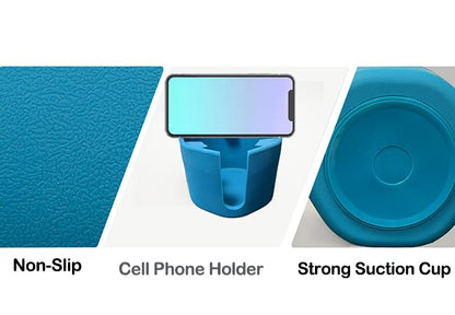 Suction Cup Holder Tip-Proof Desk Cup Holder with Removable Design | Non-Slip Base & for Desk, RV, Boat (Blue). - color: Blue