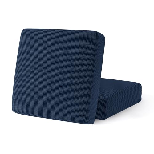 SUBRTEX Stretch Couch Slipcovers RV Covers Chair Loveseat Sofa Cushion Spandex Elastic Furniture Protector for Seat, 2 Pieces, Navy, 15 Ounce - color: Navy, size: 2 pieces
