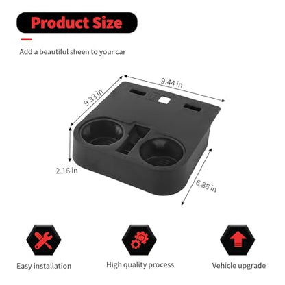 RT-TCZ Front Cup Holder Floor Console Mounted Drink Holder Front Seat Storage Box Tray Organizer for Ford F150/F250/F350/F450 2021-2025