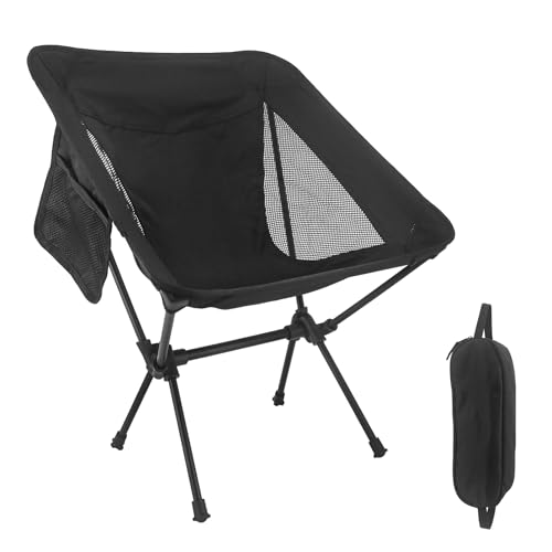 NewDoar Camping Chairs 1Pack, Collapsible Portable Compact Chair, with Carrying Bag Lightweight Small Folding Chair, for Hiking & Beach & Fishing Lawn Concert - color: Black 1pack