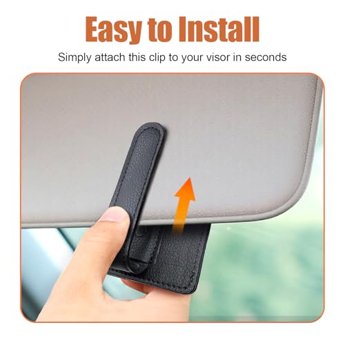 New 2 in 1 Sunglass & Photo Holder for Car, Strong Magnetic Leather Sunglasses Holder, Car Visor Picture Holder Clip, 2026 Upgraded No Fall No Slide Car Visor Accessories - size: 2 PCS